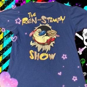 y2k 2007 scenecore ren & stimpy shirt